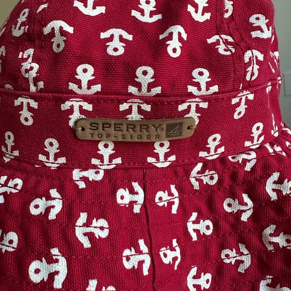 Sperry Top-Sider Bucket Hat Nautical Anchor Sun Hat Fishing Boating Beach OS